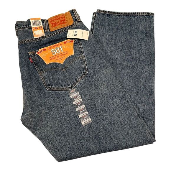New Levi's 501 Men's Original Fit Straight Leg Jeans Button Fly‎ 501-0193